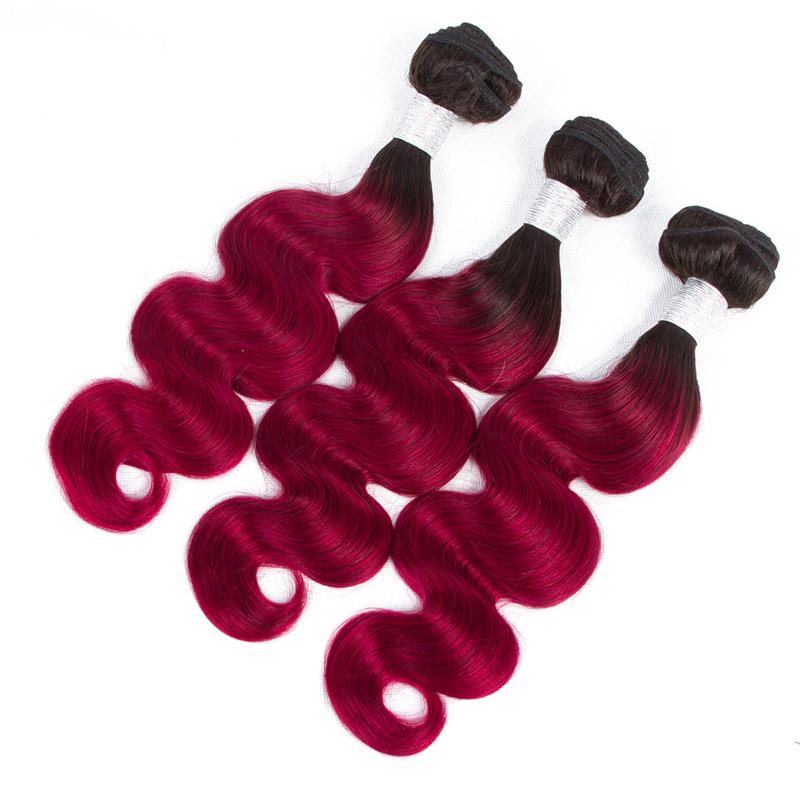 1B Burgundy Body Wave BUNDLES with CLOSURES & FRONTALS