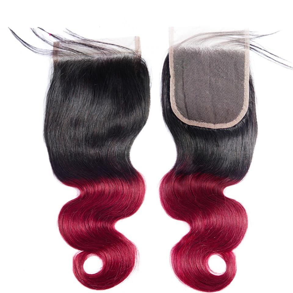 1B Burgundy Body Wave BUNDLES with CLOSURES & FRONTALS