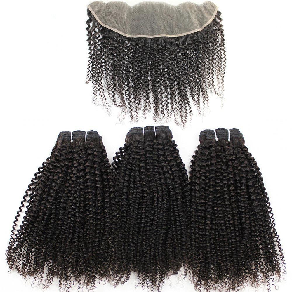 12A Grade Afro Kinky Curly BUNDLES with CLOSURES