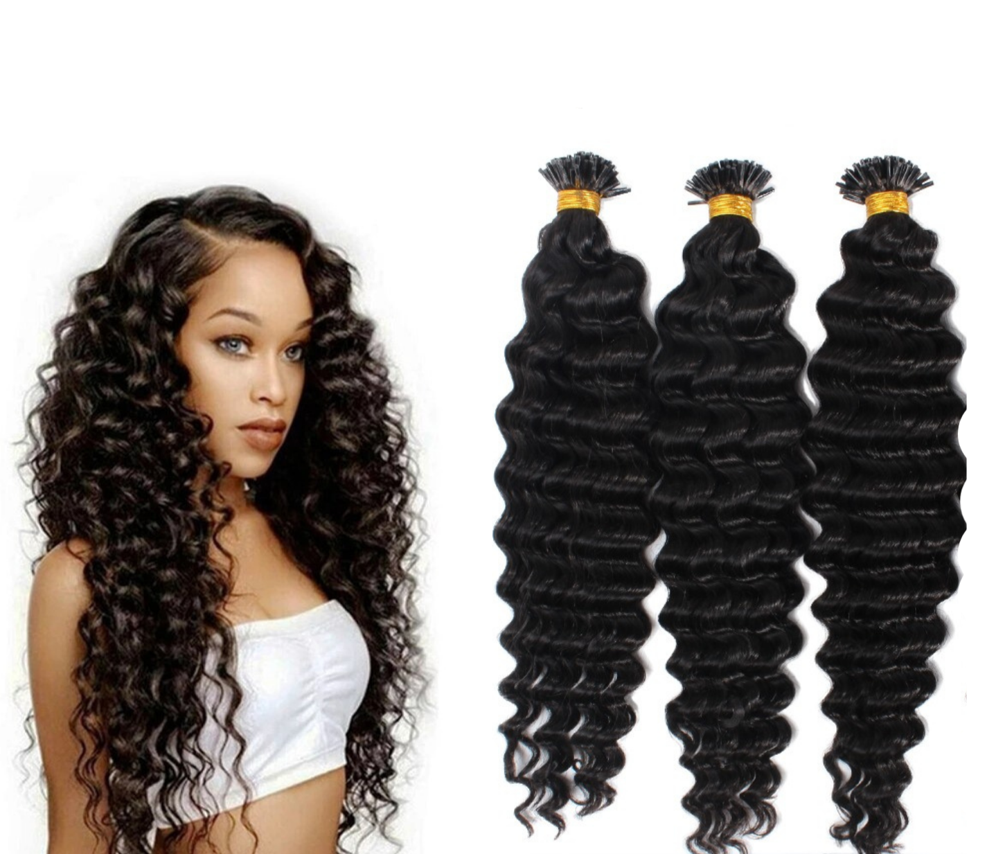 Deep Wave Human Hair Microlinks Braiding