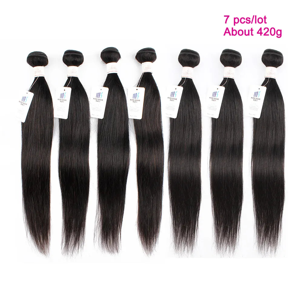 Natural Black Human Hair Bundles 1pc/ 3pcs/ 5pcs/ 7pcs Per Lot 12-22 Inch Remy Indian Hair Double Weft Bone Straight Extensions