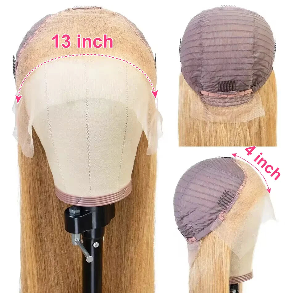 #27 Honey Blonde 13x4 HD Brazilian Human Hair Lace Front Wig