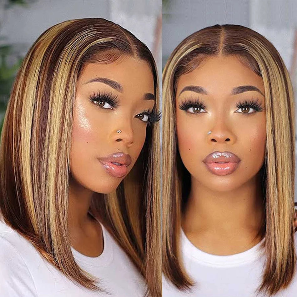 Short Bob Wig Straight Lace Front Brazilian Human Hair