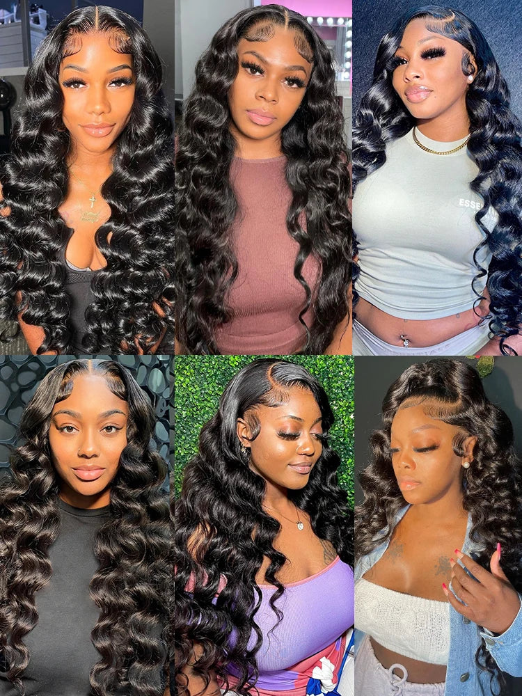 Loose Deep Wave/Glueless 13x4 Lace Front Human Hair Brazilian Wigs  Pre Plucked