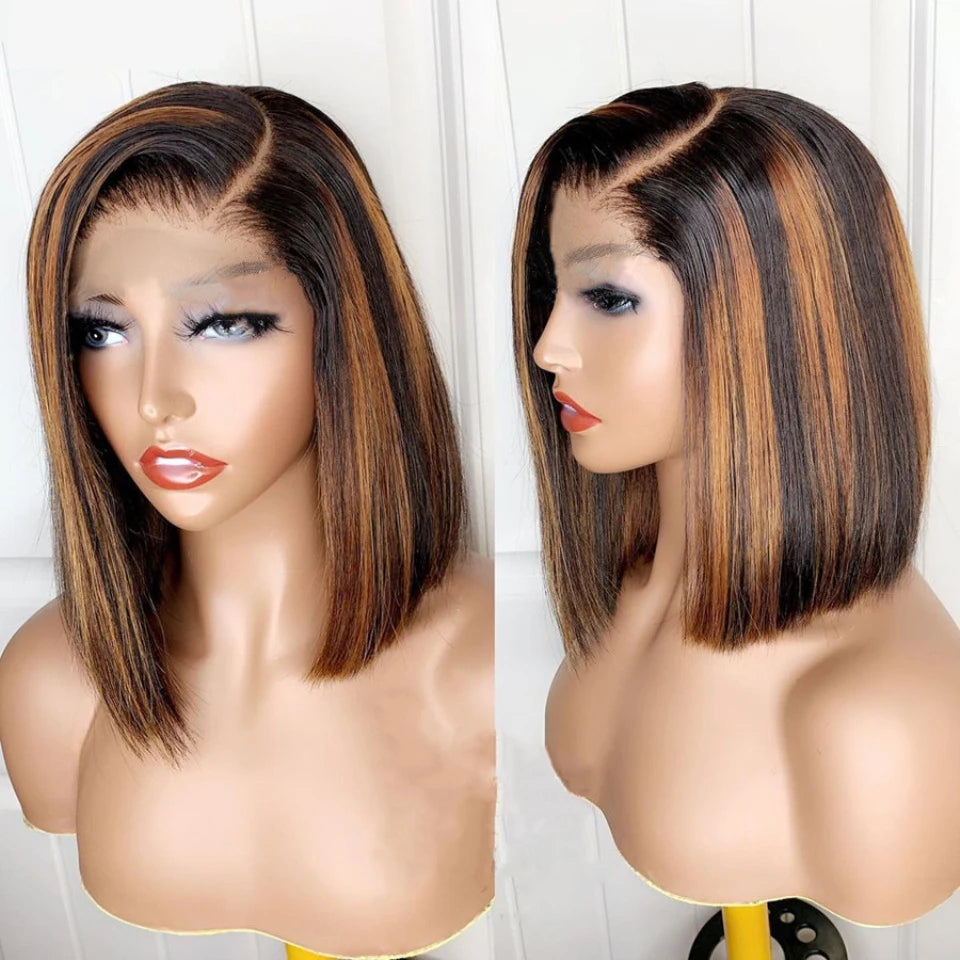 Short Bob Wig Straight Lace Front Brazilian Human Hair