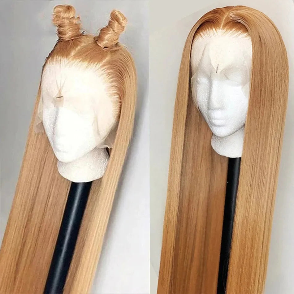 #27 Honey Blonde 13x4 HD Brazilian Human Hair Lace Front Wig