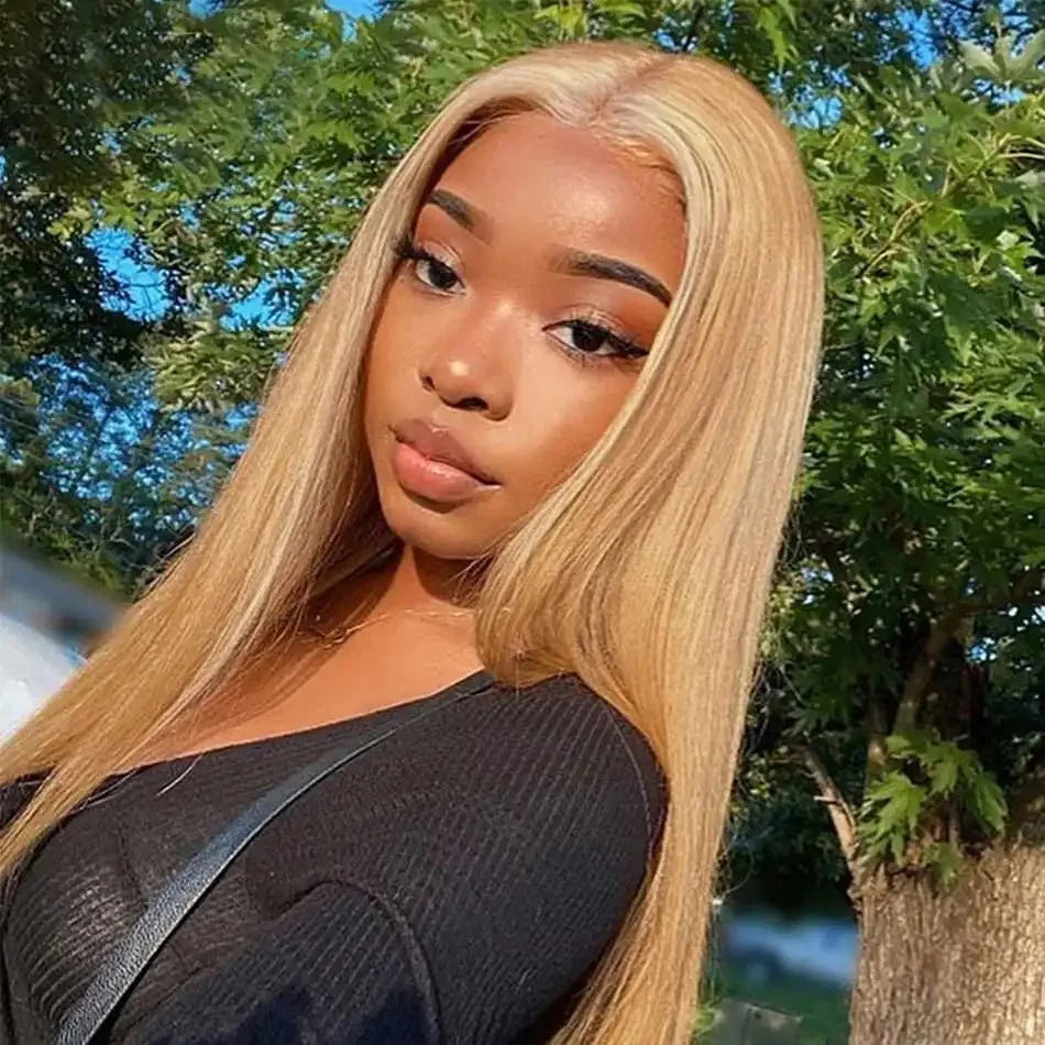 #27 Honey Blonde 13x4 HD Brazilian Human Hair Lace Front Wig