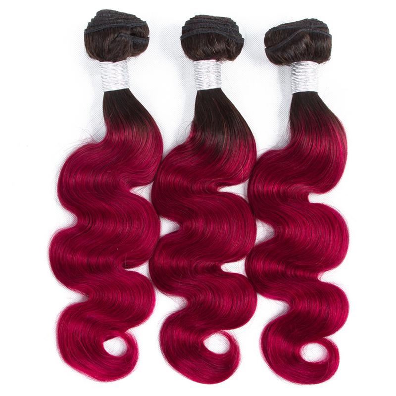 1B Burgundy Body Wave BUNDLES with CLOSURES & FRONTALS