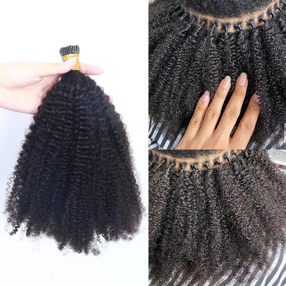 Afro Kinky Curly I-Tip Microlinks Human Hair for Braiding