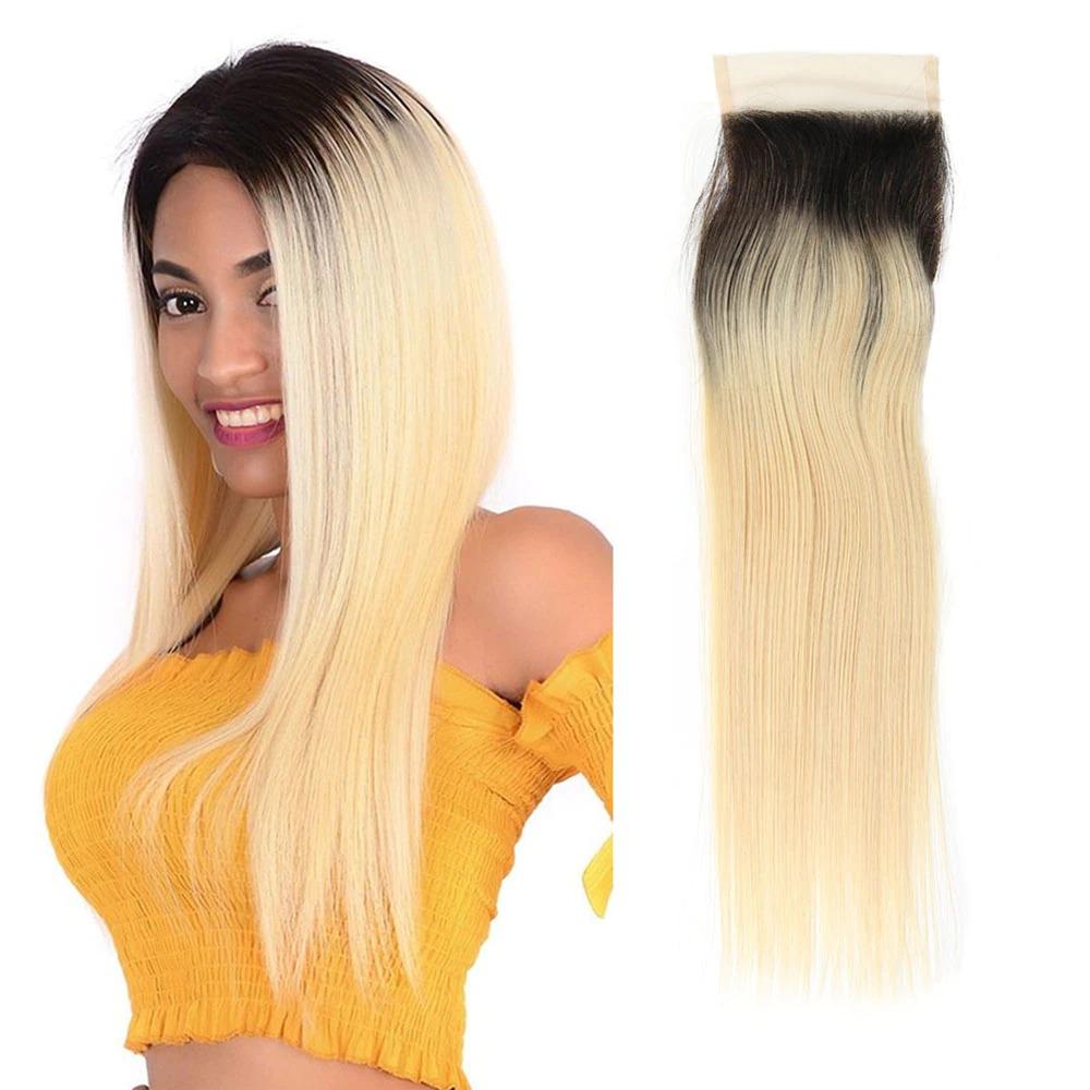 Brazilian Blonde 10A Grade #1B/613 Straight BUNDLES with CLOSURES & FR