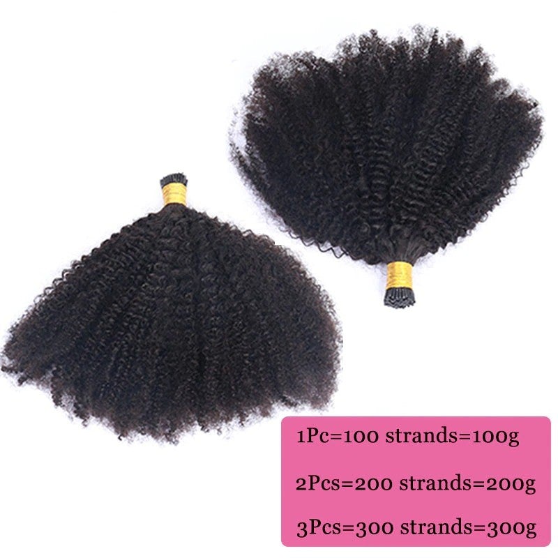 Afro Kinky Curly I-Tip Microlinks Human Hair for Braiding