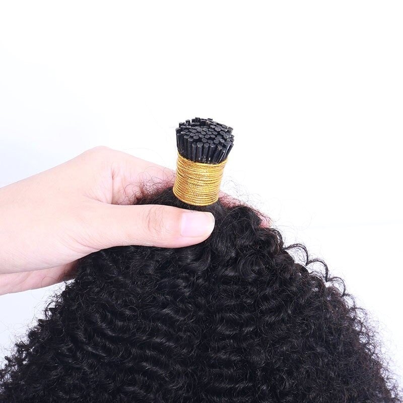 Afro Kinky Curly I-Tip Microlinks Human Hair for Braiding