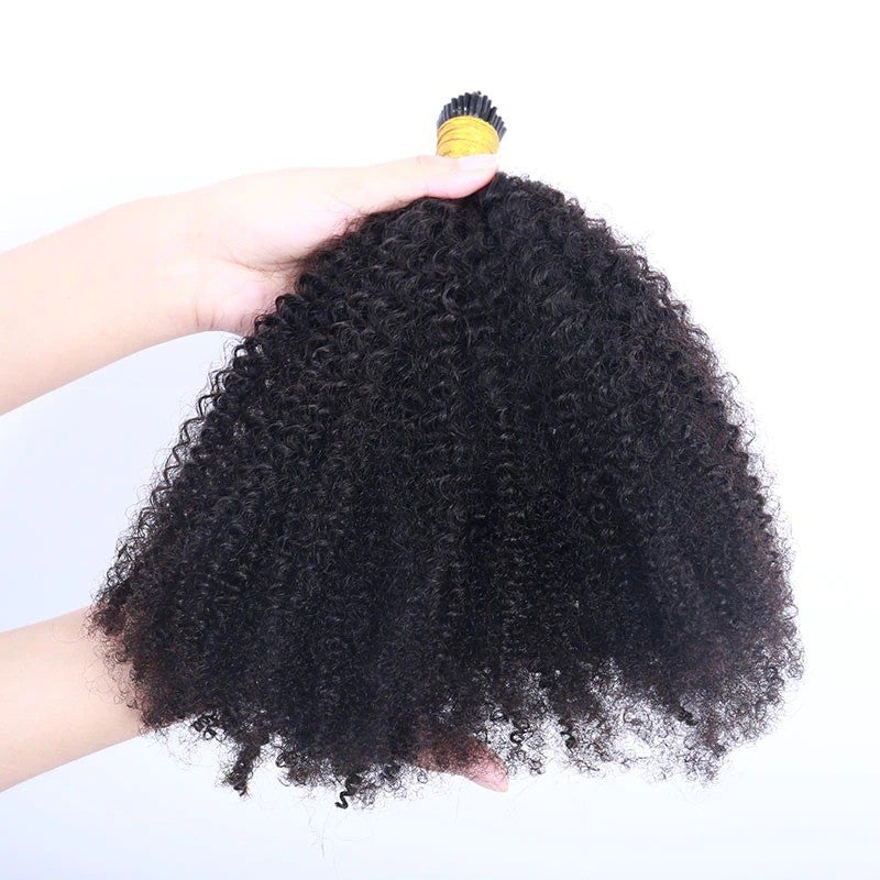 Afro Kinky Curly I-Tip Microlinks Human Hair for Braiding