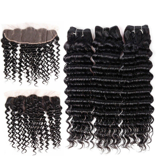 12A Grade Deep Wave BUNDLES with CLOSURES