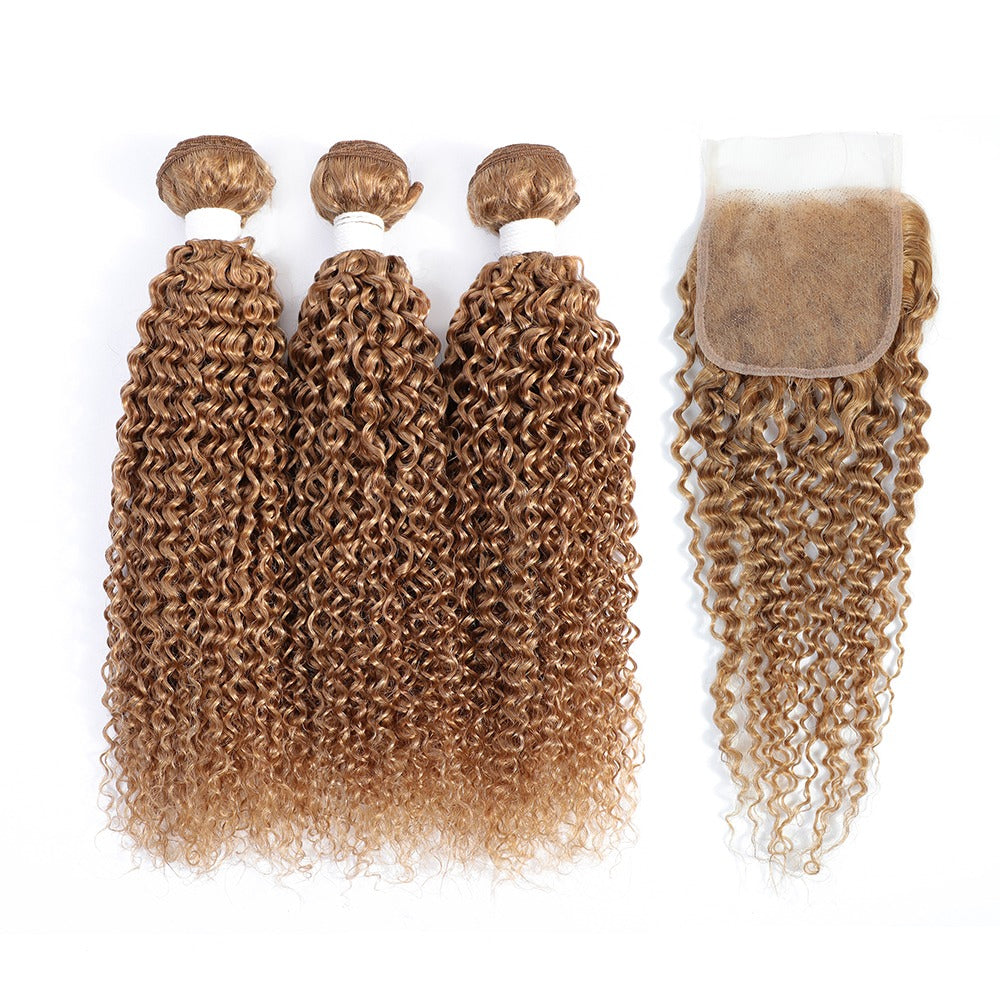 Kinky Curly Human Hair BUNDLES with 4x4 CLOSURES & 1