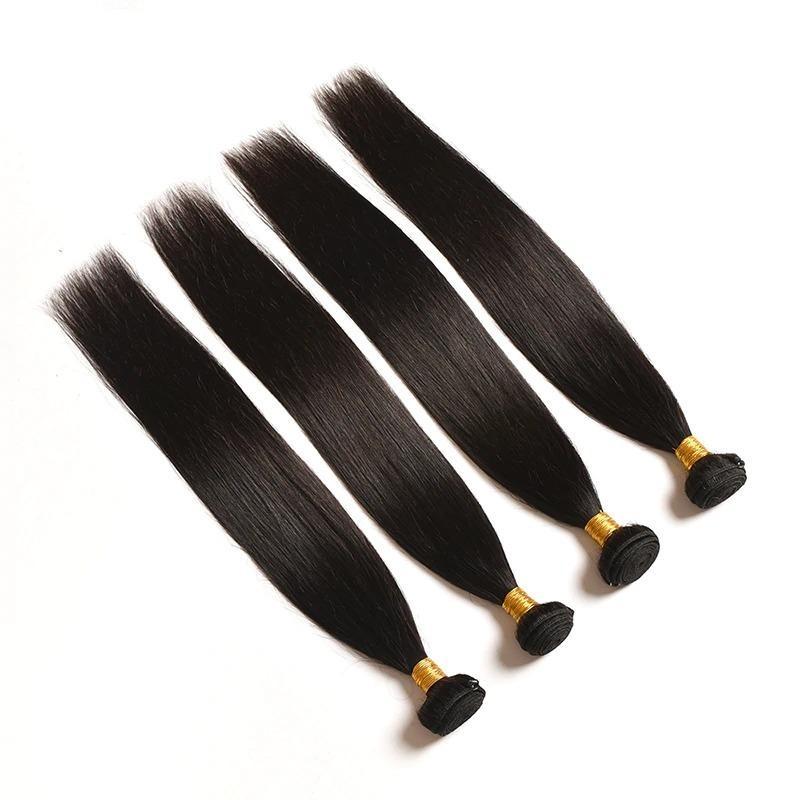 10A Grade 3/4 Straight Hair Bundles with 4x4 Closure Brazilian