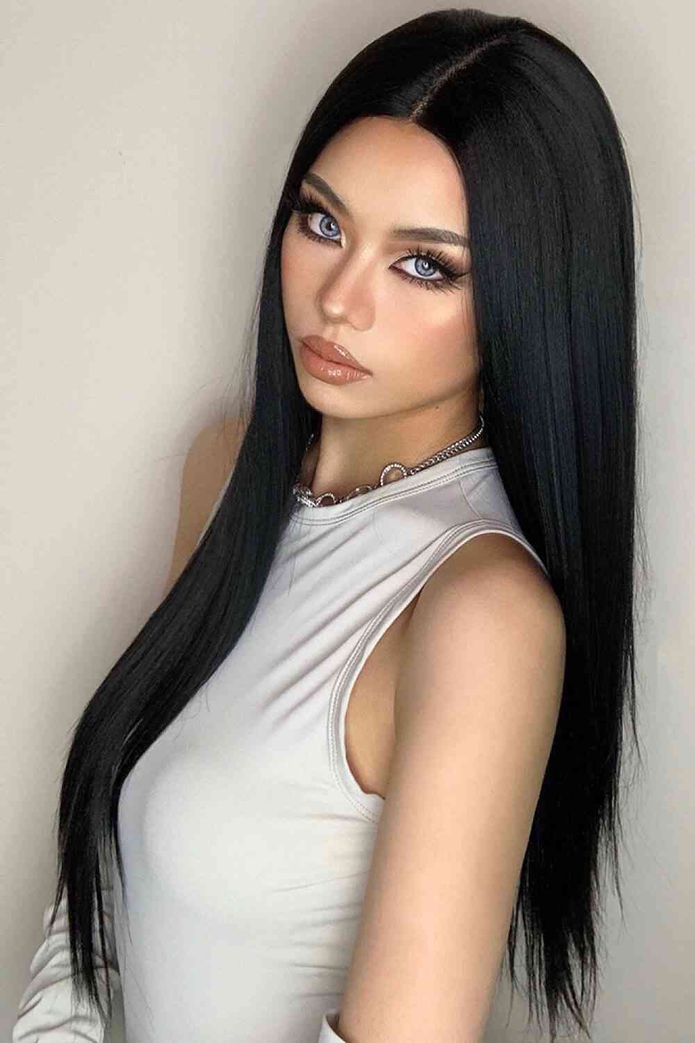 13*2" Long Lace Front Straight Synthetic Wigs