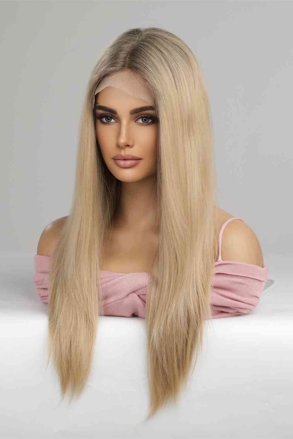 13*2" Lace Front Wigs Synthetic Long Straight 24'' 150% Density