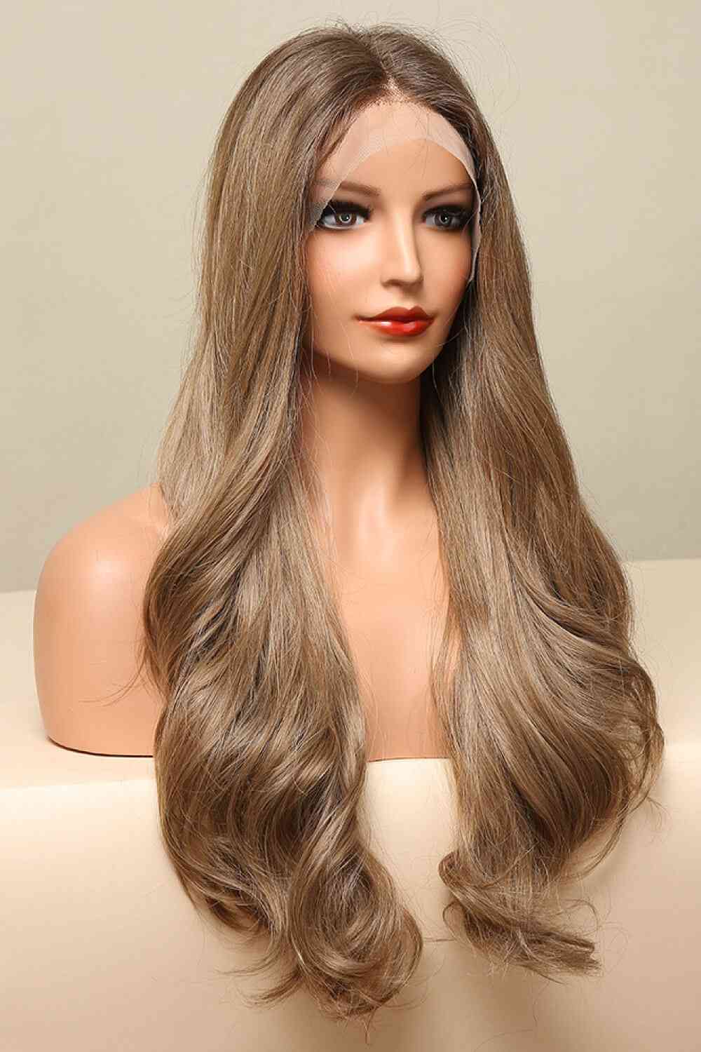 13*2" Lace Front Wigs Synthetic Long Wave 26" Golden Brown