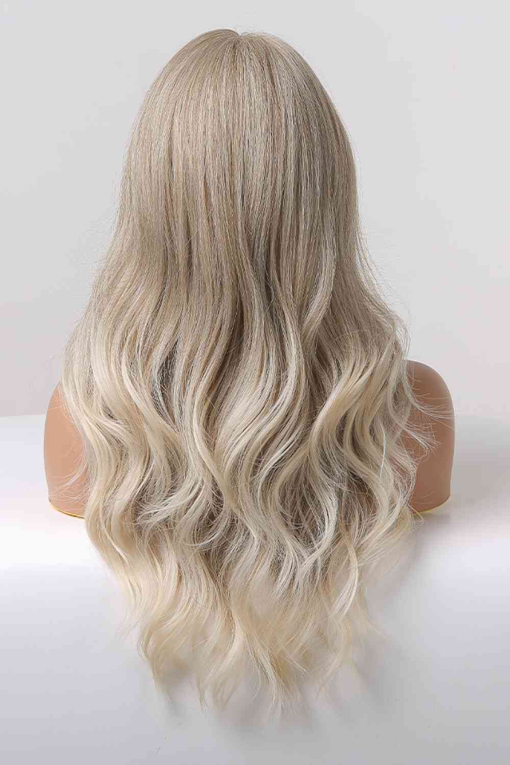 13*2" Lace Front Wigs Synthetic Long Wave 24" 150% Density in Medium Blonde Highlights