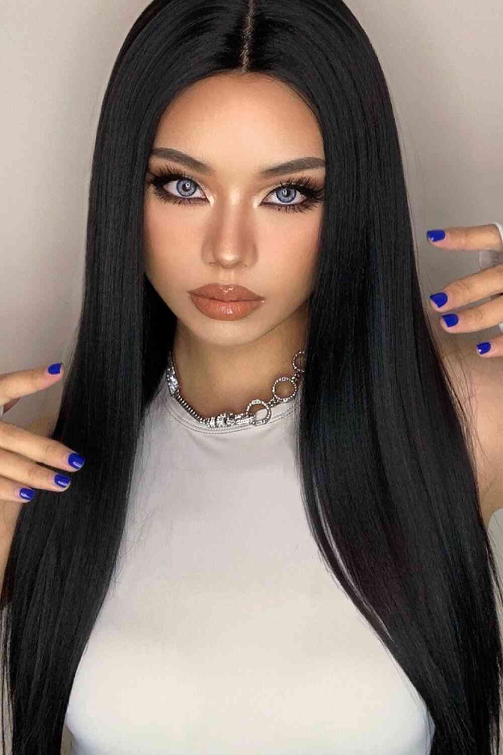 13*2" Long Lace Front Straight Synthetic Wigs