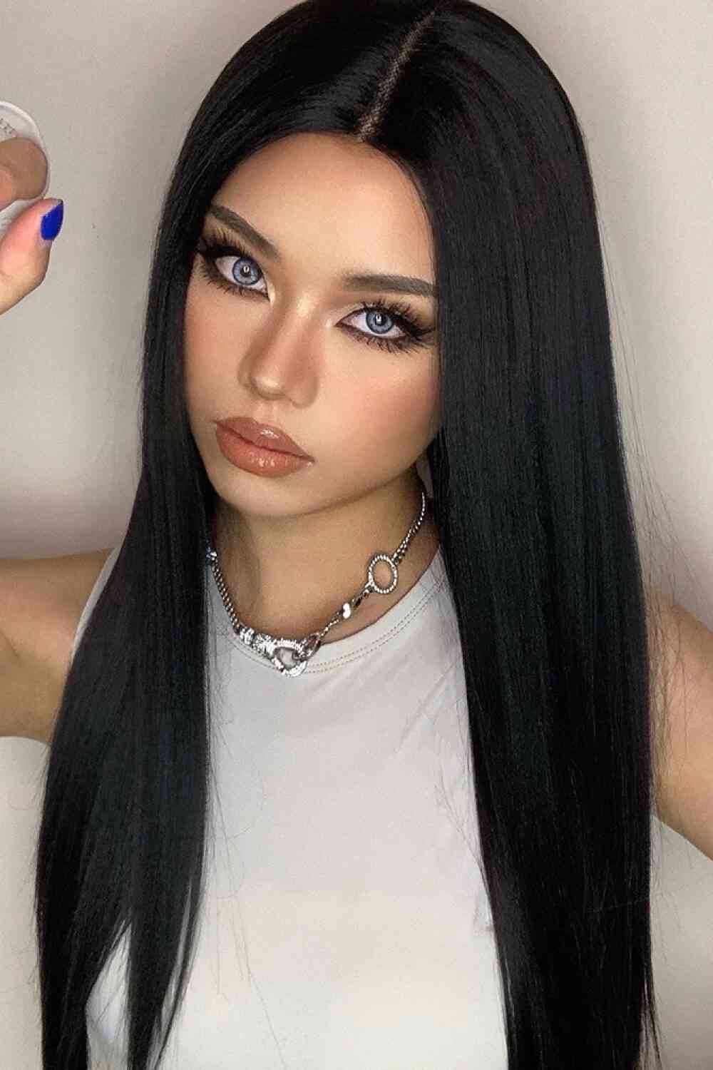 13*2" Long Lace Front Straight Synthetic Wigs