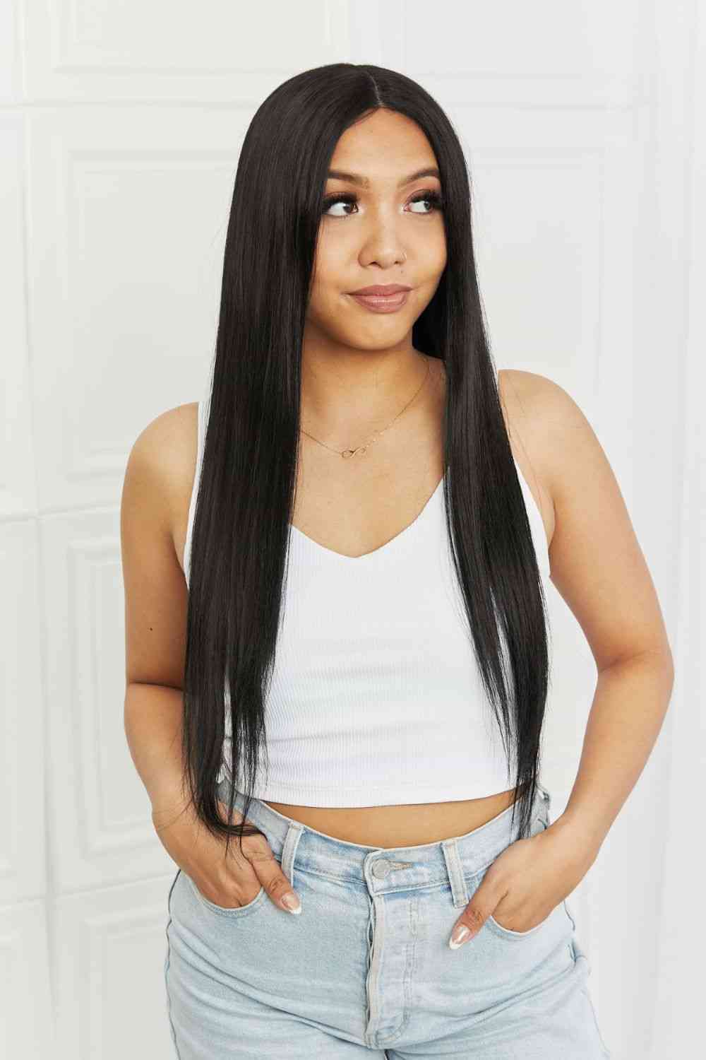 13*2" Long Lace Front Straight Synthetic Wigs