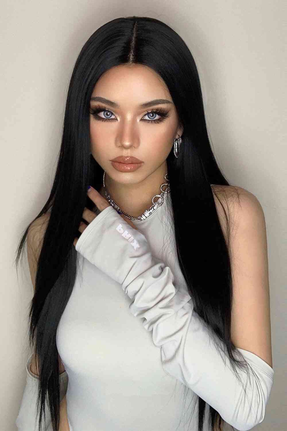 13*2" Long Lace Front Straight Synthetic Wigs